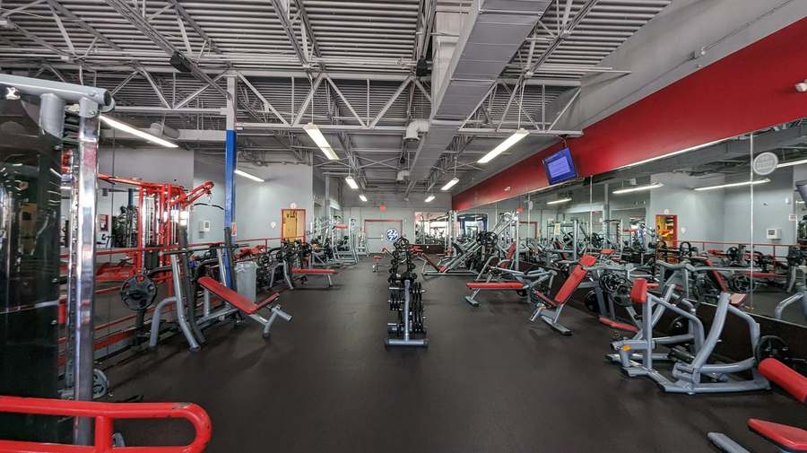 The strength training floor at Workout Anytime Indian Trail